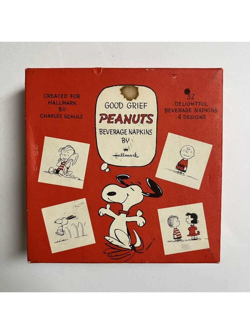 Vintage Hallmark Peanuts Good Grief Beverage Napkins Set Charles Schulz READ